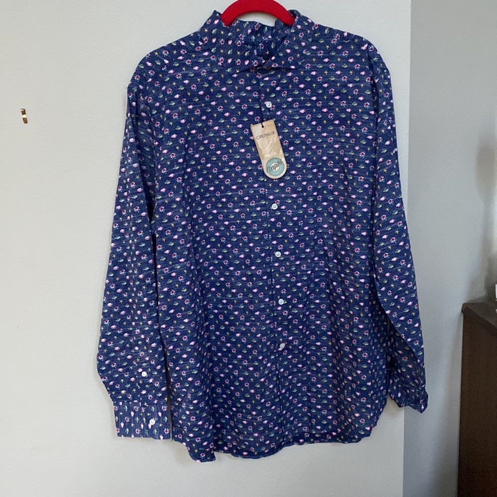 Cremieux Island Capri Collection Fish Print Long-Sleeve Woven Shirt. - Picture 3 of 11